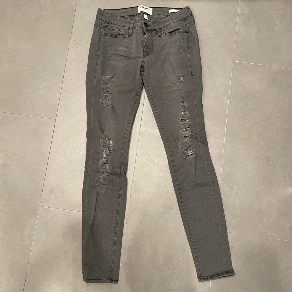 Frame Le Skinny distressed Low rise Jeans